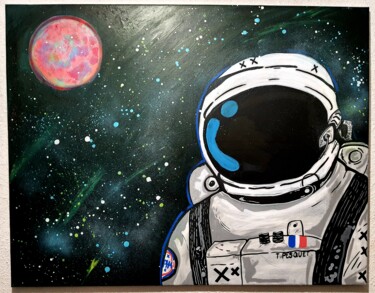 Painting titled "Space x" by Christopher Normandin (Dark art), Original Artwork, Acrylic