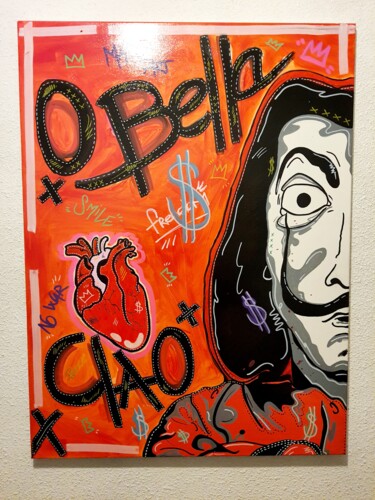 Painting titled "Bella ciao" by Christopher Normandin (Dark art), Original Artwork, Acrylic