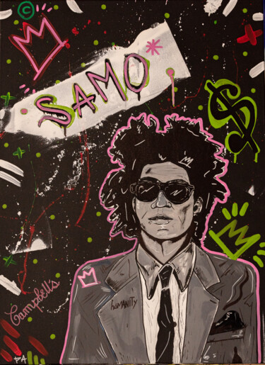 Malerei mit dem Titel "Samo" von Christopher Normandin (Dark art), Original-Kunstwerk, Acryl Auf Keilrahmen aus Holz montiert
