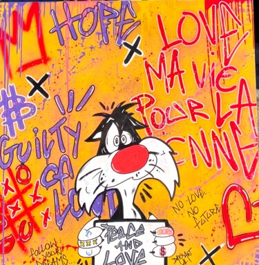Schilderij getiteld "No love non Futur" door Christopher Normandin (Dark art), Origineel Kunstwerk, Graffiti