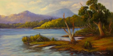 Painting titled "An afternoon at Lak…" by Christopher Vidal, Original Artwork, Oil