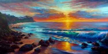 Pittura intitolato "Sunrise at Forreste…" da Christopher Vidal, Opera d'arte originale, Olio