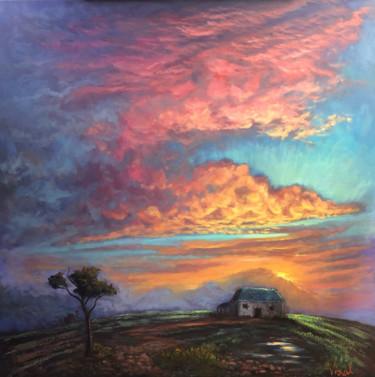 Painting titled "After the Storm" by Christopher Vidal, Original Artwork, Oil Mounted on Wood Stretcher frame