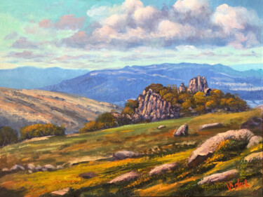 Peinture intitulée "A view from Mount K…" par Christopher Vidal, Œuvre d'art originale, Huile Monté sur Aluminium