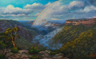 Painting titled "Passing Storm at Ka…" by Christopher Vidal, Original Artwork, Oil Mounted on Aluminium