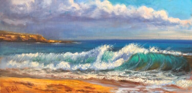 Painting titled "Breaking Wave 2" by Christopher Vidal, Original Artwork, Oil