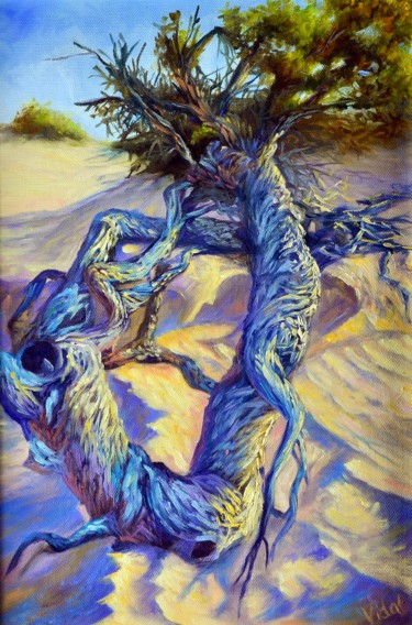 Malerei mit dem Titel "Twisted Life" von Christopher Vidal, Original-Kunstwerk, Öl