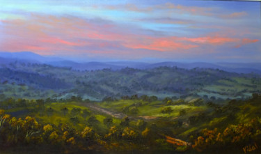 Painting titled "As the night falls…" by Christopher Vidal, Original Artwork, Oil