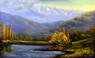 Painting titled "Autumn beauty at th…" by Christopher Vidal, Original Artwork, Oil