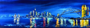 绘画 标题为“City of Sydney at N…” 由Christopher Vidal, 原创艺术品, 丙烯