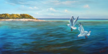Malerei mit dem Titel "One Day on the reef" von Christopher Vidal, Original-Kunstwerk, Acryl