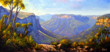 Painting titled "Govetts Leap Lookou…" by Christopher Vidal, Original Artwork, Oil