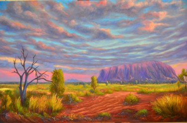 「Red Centre - Uluru…」というタイトルの絵画 Christopher Vidalによって, オリジナルのアートワーク, オイル