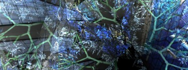 Artes digitais intitulada "Blue Treecloud" por Christopher Vine, Obras de arte originais, Trabalho Digital 2D