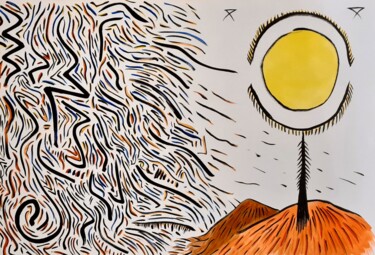 Malarstwo zatytułowany „SOLAR WIND” autorstwa Christopher Vine, Oryginalna praca, Akwarela