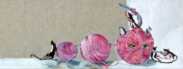 Картина под названием "Tied Up" - Christopher Walker, Подлинное произведение искусства, Масло Установлен на Деревянная рама…