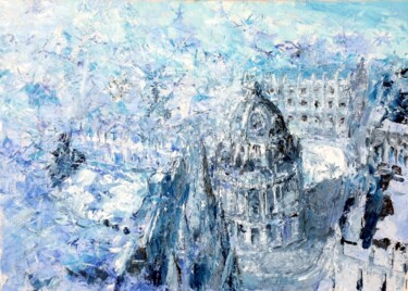 Peinture intitulée "Snow on the Camera" par Christopher Walker, Œuvre d'art originale, Huile