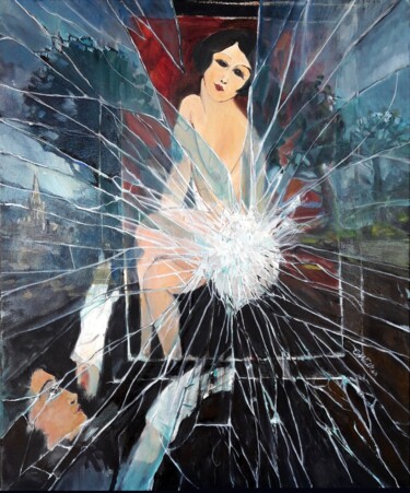 Pintura titulada "Broken, Mrs Modigli…" por Christopher Walker, Obra de arte original, Oleo Montado en Bastidor de camilla d…