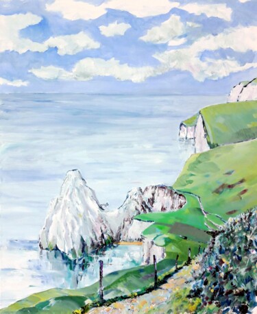 Peinture intitulée "Durdle Back Door" par Christopher Walker, Œuvre d'art originale, Huile Monté sur Châssis en bois