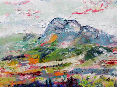 Malarstwo zatytułowany „les Alpilles 2” autorstwa Christopher Walker, Oryginalna praca, Olej Zamontowany na Drewniana rama n…