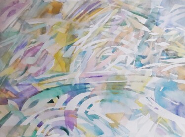 Painting titled "Calmer Now" by Christopher Walker, Original Artwork, Watercolor Mounted on Glass
