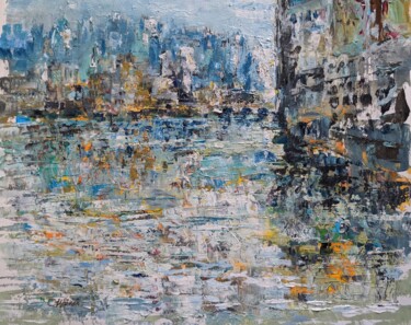 Painting titled "My Thames" by Christopher Walker, Original Artwork, Oil