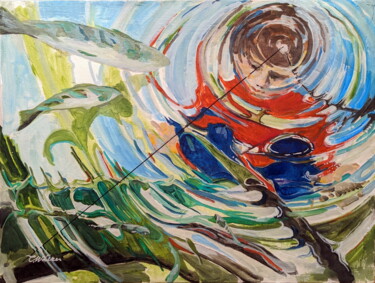 Peinture intitulée "Red Jumper" par Christopher Walker, Œuvre d'art originale, Huile