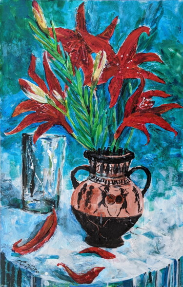 Peinture intitulée "Greek Vase, Roman G…" par Christopher Walker, Œuvre d'art originale, Acrylique