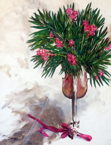 Peinture intitulée "Laurier-rose Bouquet" par Christopher Walker, Œuvre d'art originale, Huile