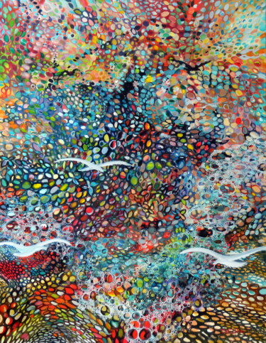 Pittura intitolato "Pebbles" da Christopher Walker, Opera d'arte originale, Olio