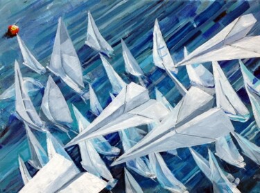 Peinture intitulée "Fleet" par Christopher Walker, Œuvre d'art originale, Huile