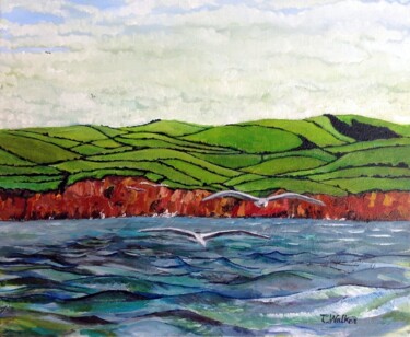 Painting titled "Devon Coast" by Christopher Walker, Original Artwork, Oil