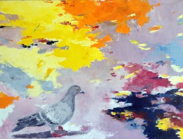 Painting titled "Pigeon" by Christopher Walker, Original Artwork, Oil
