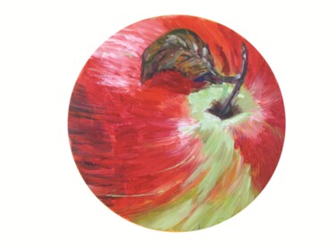 Painting titled "Striped Apple-6" by Christopher Walker, Original Artwork, Oil