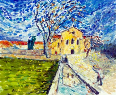 Schilderij getiteld "Abbaye de Silvacane…" door Christopher Walker, Origineel Kunstwerk, Olie