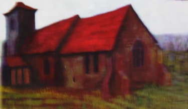 Painting titled "Church" by Miller Chris, Original Artwork, Oil