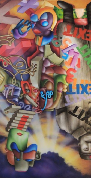Roi de trefle Pintura titulada "Roi de trefle" por Jems Cehes, Obra de arte original, Aerógrafo