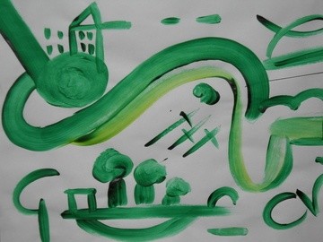 Painting titled "Little Green Sea." by Christophe Vleminckx, Original Artwork, Oil