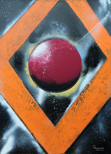 Painting titled "Space" by Christophe Weigert, Original Artwork, Acrylic Mounted on Wood Stretcher frame