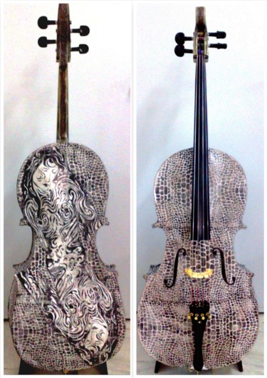 Sculpture titled "Full playable cello…" by Chris Tsonias, Original Artwork