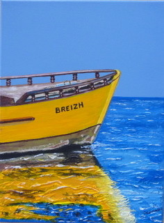 Peinture intitulée "bateau Breizh" par Christine Lefrancois, Œuvre d'art originale
