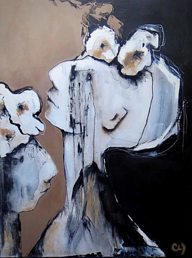 Картина под названием "Les fleurs du print…" - Christyne Proulx, Подлинное произведение искусства