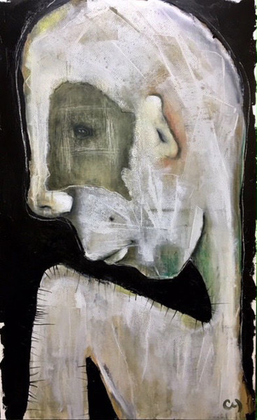 Schilderij getiteld "Le malade imaginaire" door Christyne Proulx, Origineel Kunstwerk, Acryl