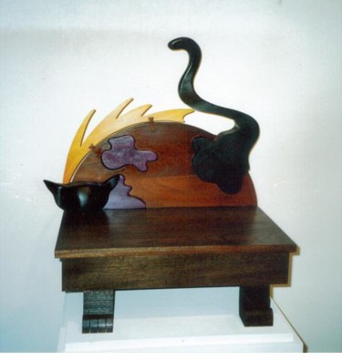 Sculpture titled "Cat in the Couch" by Christy Carrithers-Vesci, Original Artwork