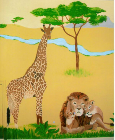 Painting titled "African Wildlife Mu…" by Christy Carrithers-Vesci, Original Artwork