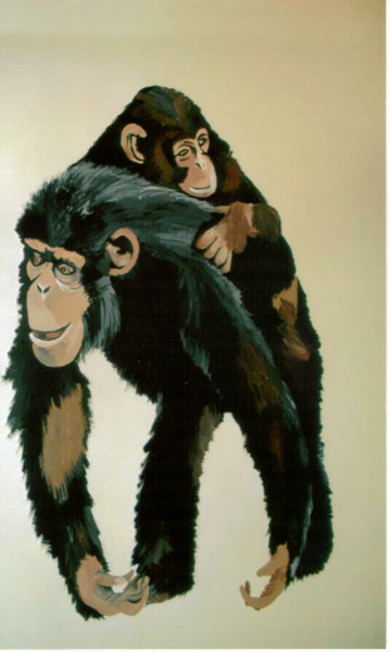 Painting titled "Chimps" by Christy Carrithers-Vesci, Original Artwork