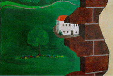 Painting titled "Villa" by Christy Carrithers-Vesci, Original Artwork