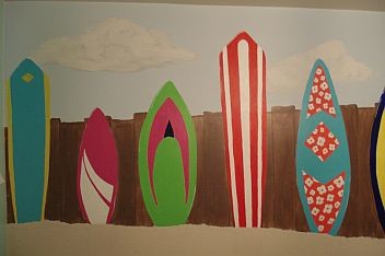 Painting titled "Surf Shack Mural" by Christy Carrithers-Vesci, Original Artwork