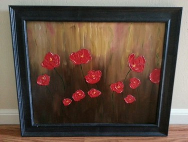Painting titled "Poppies" by Christy Carrithers-Vesci, Original Artwork, Oil