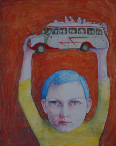 Peinture intitulée "Citroën bus U23" par Hanna Chroboczek, Œuvre d'art originale, Acrylique